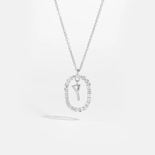 Sterling silver initial Y necklace with removable pendant
