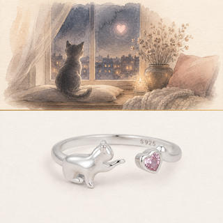 The Little Companion Ring story-led cosy cat illustration and product image