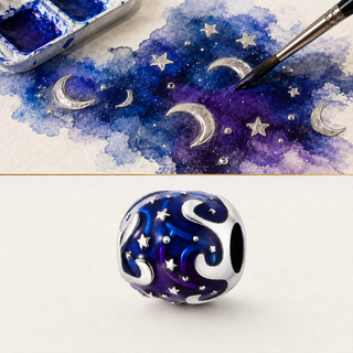The Midnight Sky Charm story-led art scene