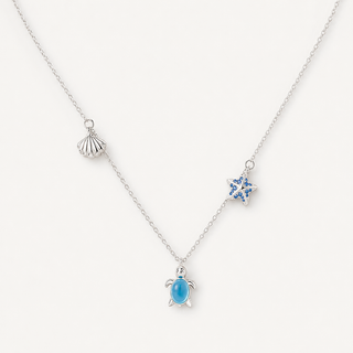 Ocean Stories Necklace on a soft F5 background
