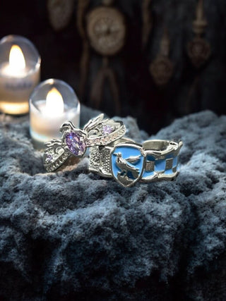 Set de anillos a juego de la diadema perdida de Ravenclaw