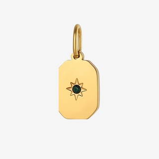 May Emerald rectangle birthstone pendant on f5 background