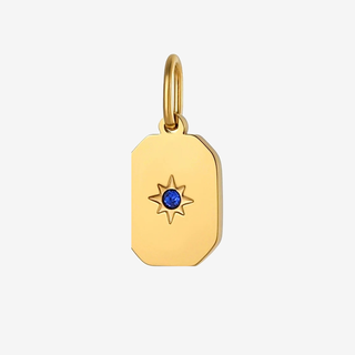 September Sapphire rectangle birthstone pendant on f5 background