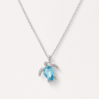 Sea Turtle Necklace on a soft F5 background