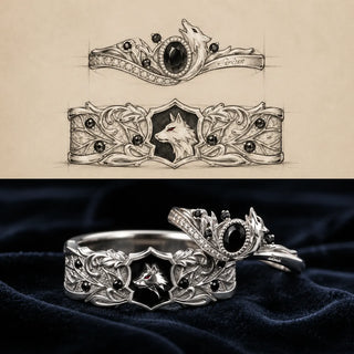 The Padfoot Matching Rings, close-up detail