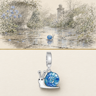 A small snail crossing a rain-bright garden and The Slow Magic Snail Charm story