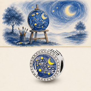 The Starry Canvas Charm story-led art scene