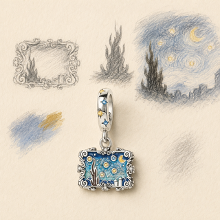 The Midnight Gallery Charm design story from sketch to finished jewellery