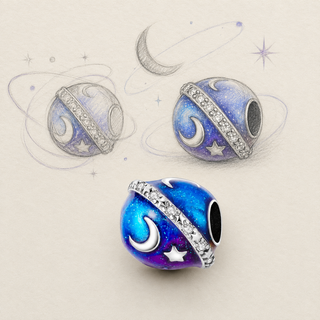 The Orbiting Moon Charm design story from sketch to finished jewellery