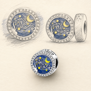 The Starry Canvas Charm design story from sketch to finished jewellery