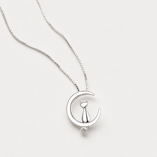 The Moonlit Cat Necklace on a neutral F5F5F5 background