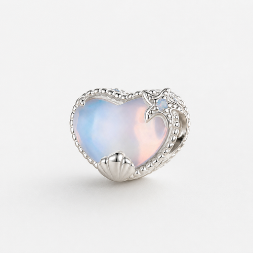 The Opal Shell Heart Charm