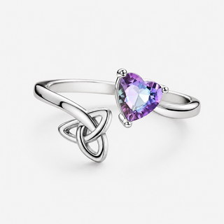 The Trinity Heart Ring on a neutral F5F5F5 background