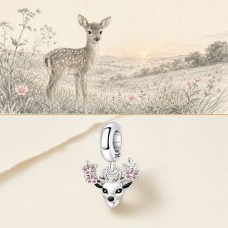 A deer in a quiet wildflower meadow and The Wildflower Deer Charm story